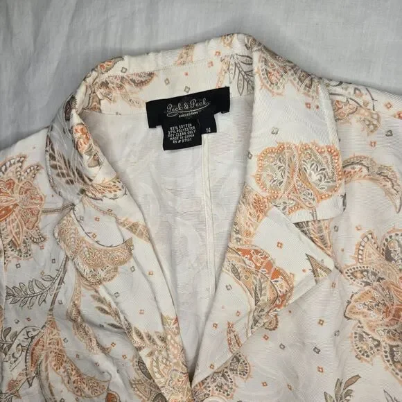 Peck & Peck Fall/Spring Jacket (Tag 14) Measures Like Med Floral Paisley See Pic - Picture 4 of 10